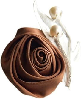 Boutonniere Bridegroom Groom Men's Boutonniere Boutineer with Pin for Wedding, Prom, Homecoming Coffee Pack of 4