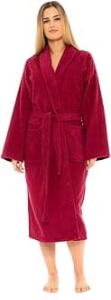 Towelling Bath Robe Premium Quality Bathrobes for Women Highly Absorbent 100% Cotton Shawl Design Perfect for Men & Women in Loungewear and Gifts