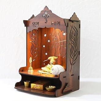 Sehaz Artworks Pooja Mandir for Home Big Size | Puja Mandir for Home Wall Mounted | Pooja Stand | Wooden Temple | Temple for Homes
