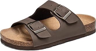 FITORY Boys Girls Glitter Slide Sandals, Cork Slipper with Adjustable Straps for Little Kid/Big Kid