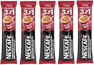 Nescafe Original 3 in 1 Instant Coffee Mix, Instant Coffee Sachets, 3 in 1 Instant Coffee Sachets (Pack Of 5 x 17.5g)