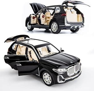 1/24 Compatible for BMW X7 SUV Model Car Toy Diecast Toy Cars, Zinc Alloy Pull Back Toy car with Sound and Light for Kids Boy Girl Gift-Black