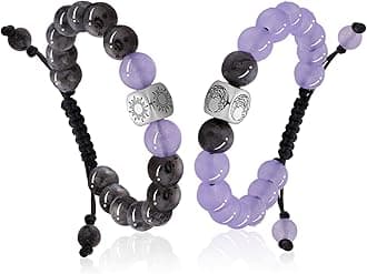 TOTWTOO Long Distance Relationship Gifts Stainless Steel Nature Stone Bead Bracelets for Couple Lover Jewelry Space Design Gift for Men DAD Husband Boyfriend