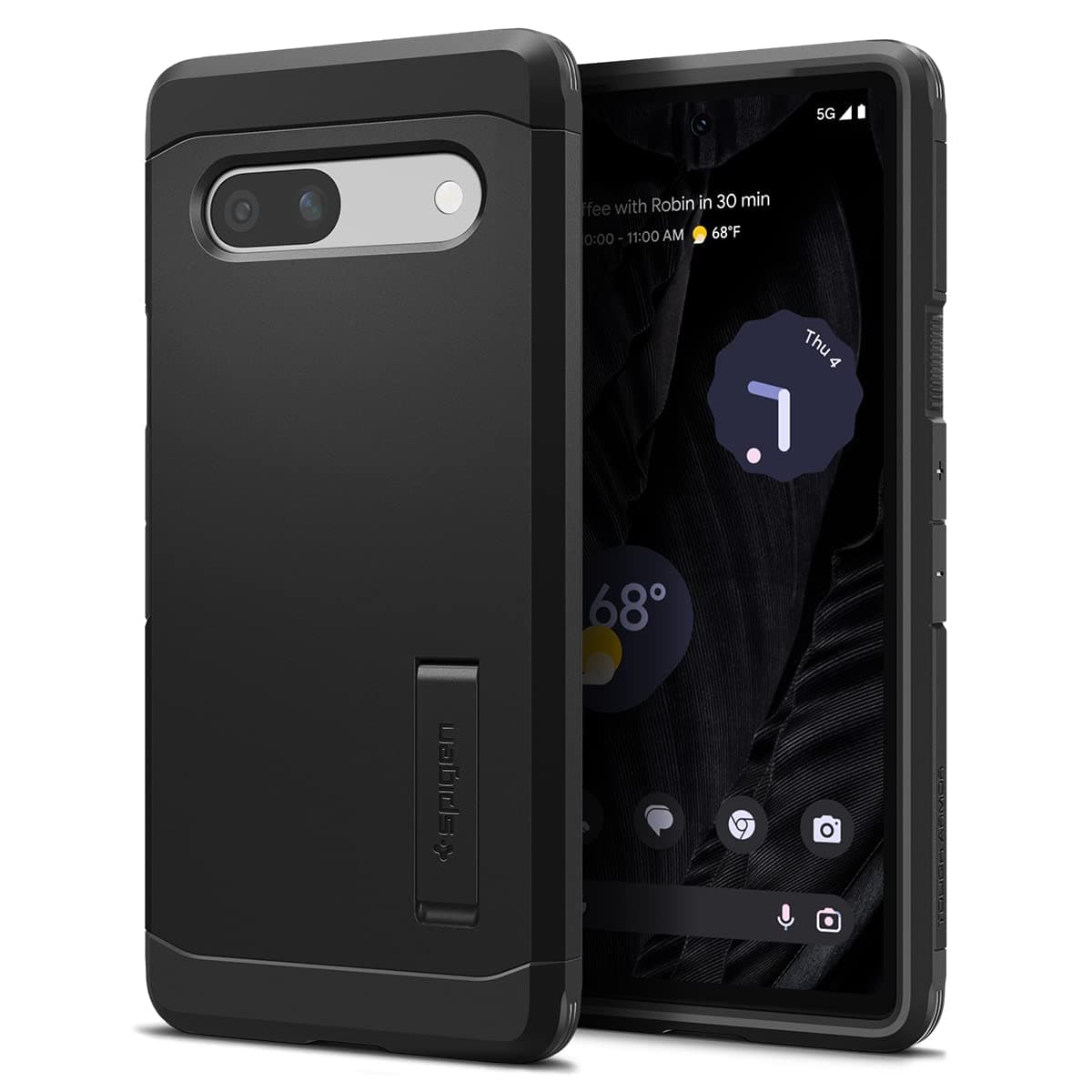 Spigen Tough Armor Designed for Pixel 7a Case (2023) [Kickstand] [Military-Grade Protection] - Black