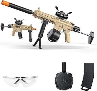 Dulsaera Automatic Blaster Gun, Electric Blaster with Goggles, Shooting Games, 18+, Yellow