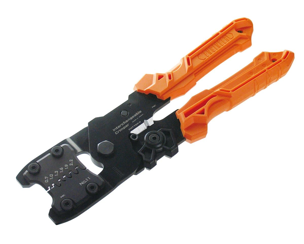 ENGINEER Precision Universal Crimping Tool with Inter-Changeable die Plates (Size S) Handy Crimp Tool. Made in Japan. pad-11
