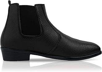 GenericMen's Chelsea Boots, Snake Pattern Leather, Black Ankle Boots with Elastic Side Panels, Stylish & Versatile Formal & Casual & Versatile