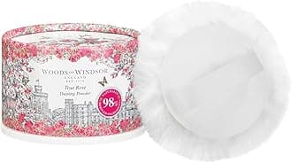 Woods of Windsor Rose Talcum Powder, Floral Dusting Powder with Body Puff, Help with Odor Control and Chafing, True Rose Scent 100g