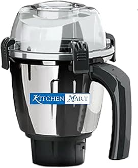 Kitchen Mart 750W Replacement Jar for Bosch Mixer Grinder (Medium Jar, 1000 Ml, Silver)