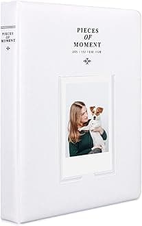 128 Pockets Mini Photo Album for Fujifilm Instax Mini 70 7s 8 8+ 9 11 25 50s 90, Polaroid Z2300, Polaroid PIC-300P Film Instant Camera & Name Card (Smokey White)