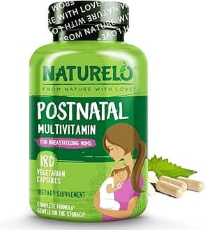 Postnatal Multivitamin - Natural Vitamins & Minerals Including Vitamin D, Folate, Calcium - Best Essential Nutrients for Nursing Mothers After Pregnancy - 180 Vegan Capsules | 2 Month Supply