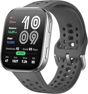 Bip 6 Smart Watch 46mm, 14 Day Battery, 1.97" AMOLED Display, GPS & Free Maps, AI, Bluetooth Call & Text, Health, Fitness & Sleep Tracker, 140+ Workout Modes, 5 ATM Water-Resistance, Charcoal