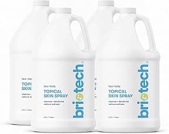 Topical Skin Spray, Hypochlorous Acid for Sensitive Skin, HOCl Facial Mist, Full Body Support Against Irritation, Calm Redness, Soothe Foot & Scalp, 1 Gallon Refill (4 Pack)