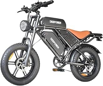 Electric Bike for Adults 1500W Peak 20" Fat Tire EBike,30-160 Miles 30MPH Dual Suspension Electric Motorcycle,48V 13/35/60AH Battery Powered Dirt Bike