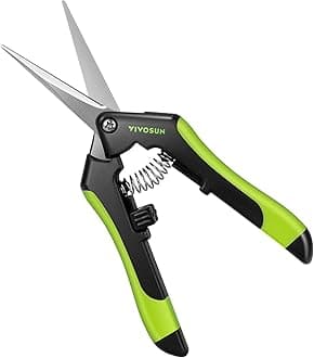 VIVOSUN Gardening Scissors, 6.5 Inch Hand Pruner, Pruning Shear with Straight Stainless Steel Blades, Garden Tools for Women Men, Black and Green