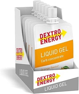 Dextro Energy Energy Gel | 6 Pack | High Carb Gel with 28g of Carbohydrates| Liquid Burst of Energy | Non-Sticky Energy Gel Orange |For Running or Cycling | Vegan