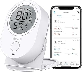 WiFi Temperature Humidity Monitor, Wireless Digital Indoor Hygrometer Thermometer with App Alerts, Temperature Sensor Humidity Gauge for Home Pet Garage Cropper Greenhouse(Don't Support 5G WiFi)