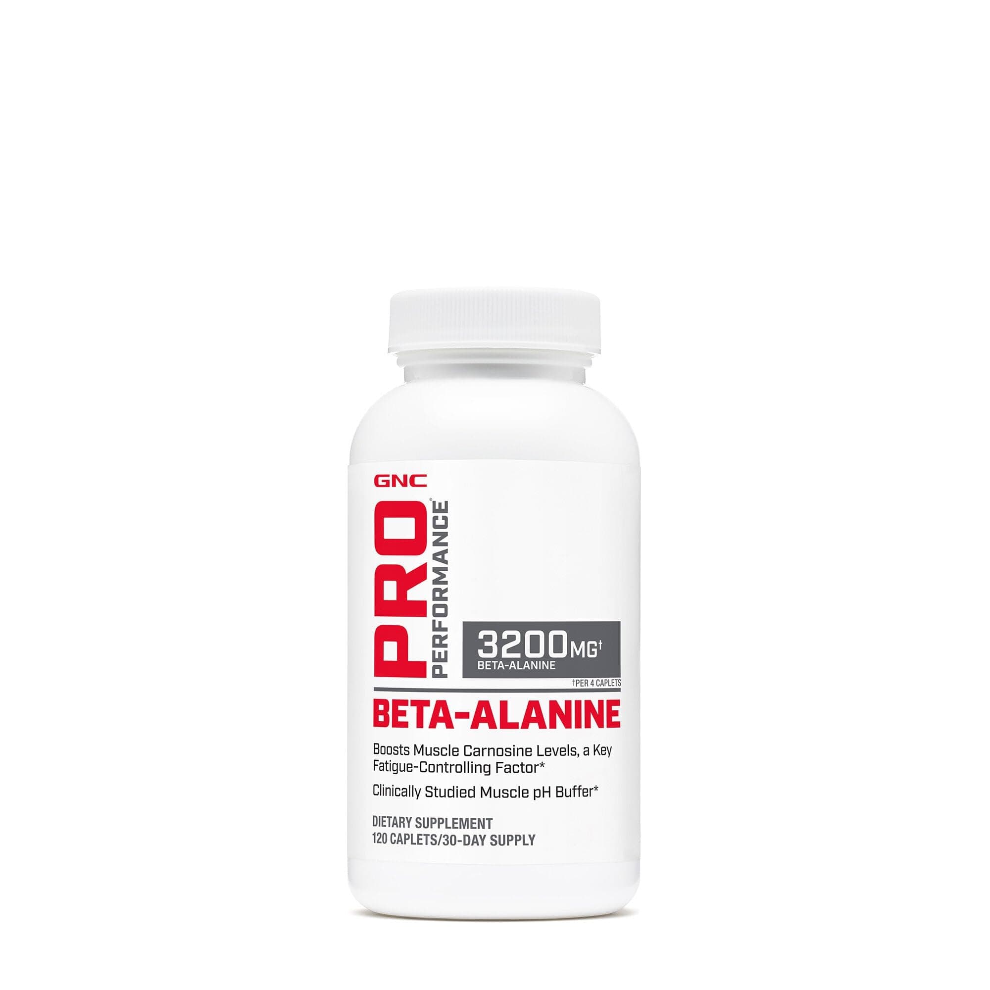 GNC Pro Performance Beta-Alanine, Increases Workout Performance & Decreases Muscle Soreness, Shown To Increase A Key Fatigue Control Factor, 3rd Party Tested, Carnosyn, Unflavored, Gluten Free, 30 Svg