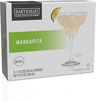 Margarita Cocktail Mix - Cocktail Mixer Capsules for Tequila Cocktails - Mixology Cocktail Capsules to use with Bartesian Cocktail Machine - Non-Alcoholic Pods - Pack of 8