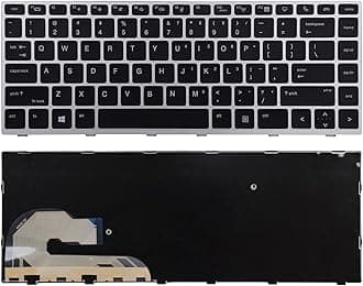 TLBTEK Keyboard Replacement Without Backlight Compatible with HP EliteBook 745 G5 745 G6 840 G5 846 G5 840 G6 846 G6,ZBook 14u G5,14u G6 Laptop L45090-B31 L45090-001 2B-BBU01Q100 2B-ABU07Q100