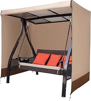 Outdoor Swing Covers Waterproof for Patio Swing 3 Seater,Patio Swing Cover 3 Triple Porch Swing Cover for Winter,Outdoor Furniture Protector 87L X 49D X 67H inch