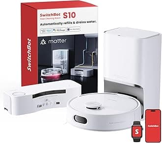 S10 Robot Vacuum and Mop with Dual Stations, Self Draining and Self Refilling, Auto Mop Washing/Drying, Liftable Mop, 6500Pa Suction, Self Emptying for 70 Days Hands-Free Cleaning