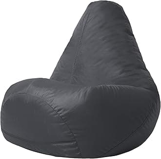 Bean Bag BazaarBean Bag Bazaar High Back Recliner Bean Bag Chair, Dark Grey, Indoor Outdoor Beanbag, Water Resistant Fabric, Large Beanbag with Filling Included, Gaming Chair, Outdoor Seating, Garden Furniture