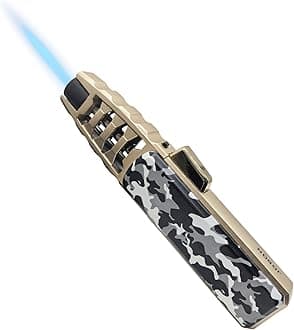 JOBON Butane Torch Lighter, Refillable Candle Blow Lighter, Grill Kitchen Flame Thrower Torch, for Baking Cooking BBQ Camping Creme Brûlée - No Gas Included (Camouflage)