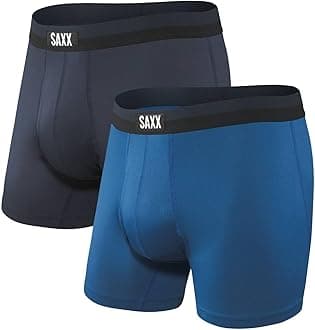 SAXX Underwear Co.SAXX Underwear Co. Men's Sport Mesh Boxer Brief Fly Pack of 2 With Built-In Pouch Support, Core