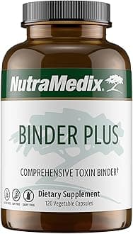 NutraMedix Binder Plus - Comprehensive Toxin Binder & Body Detoxifier - Prebiotic Antioxidant Support + Inulin, Bentonite, Aloe Vera, Activated Charcoal, Fulvic Minerals & Chitosan (120 Capsules)