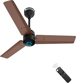 Renesa 900mm BLDC Ceiling Fan with Remote Control | BEE 5 star Rated Energy Efficient Ceiling Fan | High Air Delivery with LED Indicators | 2+1 Year Warranty (Brown & Black)