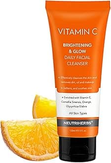 Neutriherbs Vitamin C Facial Cleanser Face Wash-Exfoliating Gel - Removing Dirt Oil and Makeup - Softening Smoothing Skin 120ml e/ 4 fl. oz