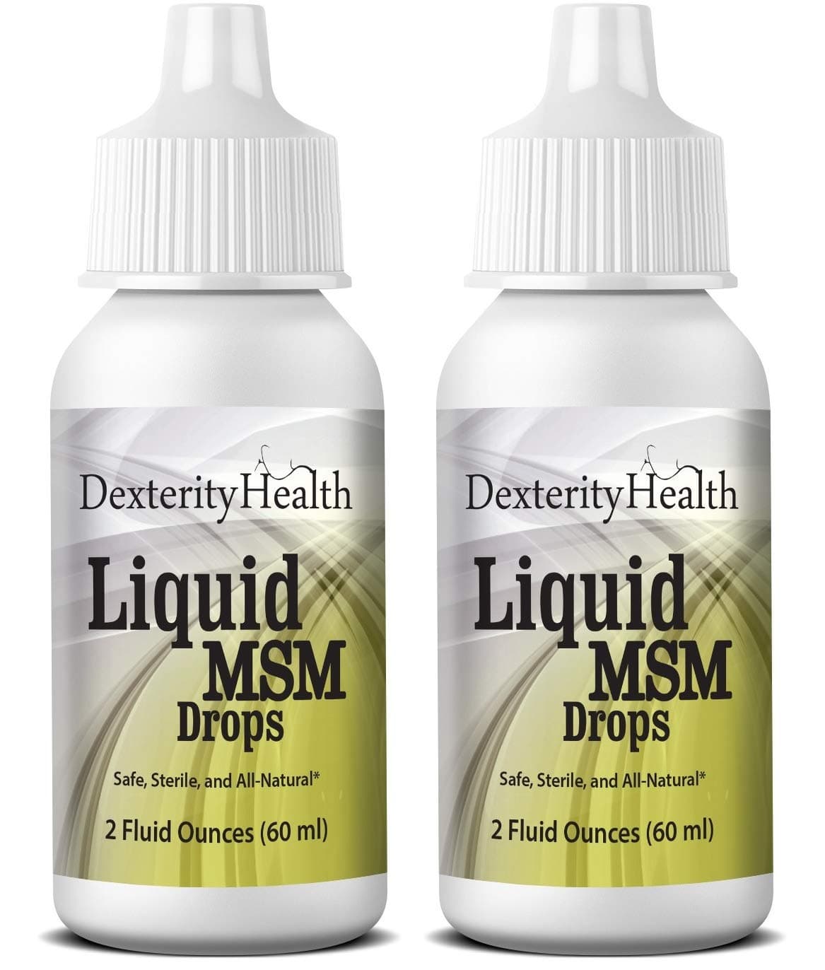 Liquid MSM Eye Drops 2-Pack of 2 oz. Squeeze-Top Bottles, 100% Sterile, Vegan All-Natural and Non-GMO, Contains Organic MSM