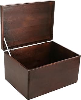 Creative Deco Large Brown Wooden Storage Box | 40 x 30 x 24 cm (+/1 cm) | with Lid | Gift Box for Tool Dog Toy Shoes Clothes Kitchen Storage Document | Wood Keepsake Chest