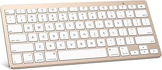 OMOTONBluetooth Keyboard Compatible with Mac, Compact Wireless Keyboard Compatible with MacBook Pro/Air, iMac, iMac Pro, Mac Mini/Pro Laptop and PC, Gold