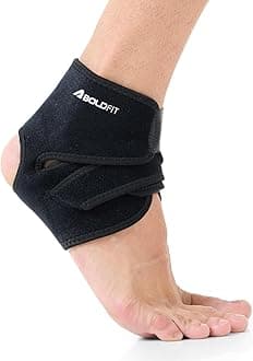 Boldfit Premium Ankle Support Compression Brace for Injuries, Ankle Protection Guard Helpful In Pain Relief and Recovery. Ankle Band For Men & Women (Free Size), Black, (AnkleSupportB)