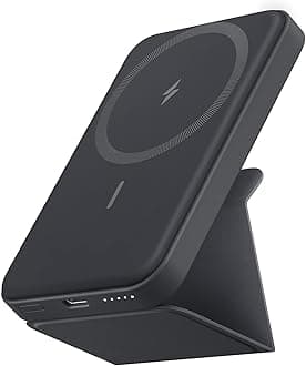 Anker622 Magnetic Battery (MagGo), 5000mAh Foldable Magnetic Wireless Portable Charger and USB-C for iPhone 13/12 Series-Black-A1611H11-18 Months Local Warranty