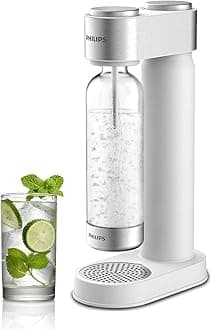 Philips ADD4902WHO/37 Stainless Sparkling Water Maker Soda Maker Machine for Home Carbonating with BPA free PET 1L Carbonating Bottle, Compatible with 60L CO2 Exchange Carbonator(NOT Included), White