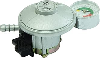 – Dapetz ® Butane Clip On Gas Regulator With Gauge 30 mbar Fits Calor Flogas 21mm Caravan Motorhome For Flogas Calor 7KG Gas Bottle