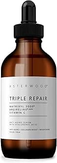 Triple Repair Matrixyl 3000 + Argireline + Hyaluronic Acid + Vitamin C Serum for Face - Anti-Aging, Collagen Boosting, Hydrating - Fragrance-Free - 4 Fl Oz