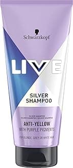 Schwarzkopf LIVE Silver Shampoo for Icy Blondes (200ml), Hair Toner Purple Shampoo for Neutralising Brassiness, Blonde Toner Eliminates Yellow Tones for Cool Blonde Shades