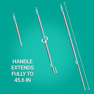 Spotzero by Milton Wave Spin Mop Bucket on Wheels, Extendable Handle | Liquid Dispenser| Wringer Set | 360 Spinning Mop Bucket Floor Cleaning & Mopping System with 2 Microfiber Refills, Aqua Green