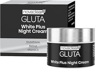 – Novaclear Gluta White Plus- Night Cream, Glutathione Night Cream for Skin Brightening/Reduce Wrinkle/Flawless Skin/Daily Care/Soft Skin/Natural Glow -50 ml