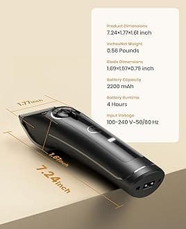 oneisall Dog Clippers Professional for Thick Hair,Low Noise Dog Grooming Clippers Cordless with Detachable Metal Blades,Dog Grooming Kit Pet Trimmer Shaver for Small Middle Lagre Thick Hair Dogs