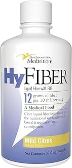 Medtrition HyFiber Daily Liquid Fiber for Regularity and Soft Stools, 12 Grams Soluble Fiber, 32 fl oz 1 Bottle