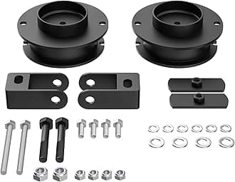 Richeer 2" Front Leveling Lift Kit for 2014-2024 ram 2500 4WD, 2013-2024 ram 3500 4WD, 2'' Raise Heavy Duty Spring Strut Spacers With Shock Relocation Brackets