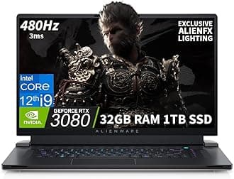 Alienware x17 R2 Gaming Laptop (17.3" 480Hz FHD, Intel 20-Core i9-12900H, 32GB DDR5 RAM, 1TB PCIe SSD, NVIDIA GeForce RTX 3080 16GB) Per-key RGB Backlit, Thunderbolt, Win 11 Home, Lunar Light