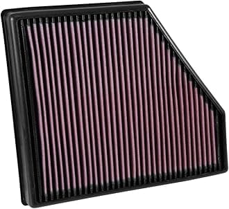 K&N Engine Air Filter: Increase Power & Acceleration, Washable, Premium, Replacement Car Air Filter: Compatible with 2016-2019 Chevy Camaro (SS, ZL1) V8, 33-5047