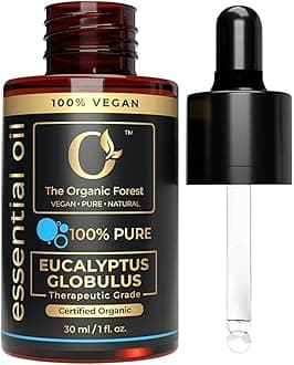 100% Plant Based Nilgiri Eucalyptus Oil for Humidifier, Diffuser & Massage - Pure, Organic Therapeutic Grade Essential Oil for Steam Inhalation, Aromatherapy and Hair Care