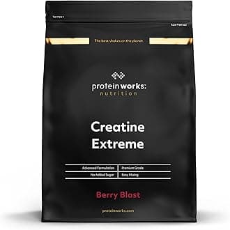 Protein Works - Creatine Extreme, Award-Winning 7g Superblend, Creatine Monohydrate, Citrate, Pyruvate, Optimal 2.4g Beta-Alanine, Enhanced with Glycine, Taurine & Dextrose, Berry Blast, 400g